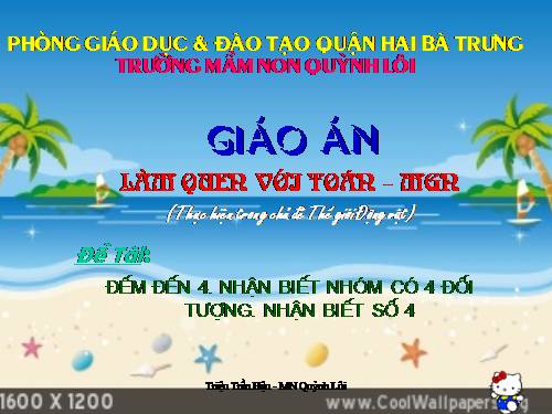 Toán : Số 4 ( T1 )