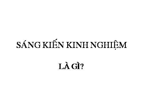 Sang kiến kinh nghiệm