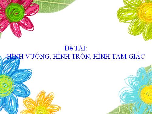 LQVT: HÌnh vuông, hình tròn, hình tam giác.