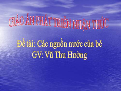 Các nguồn nước trong tự nhiên