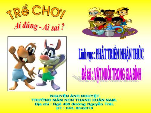 Trò chơi về động vật sống trong nhà