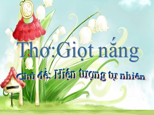 Thơ : Giọt nắng