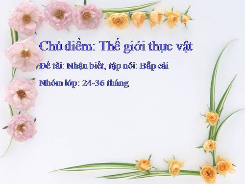 nhận biết, tập nói bắp cải