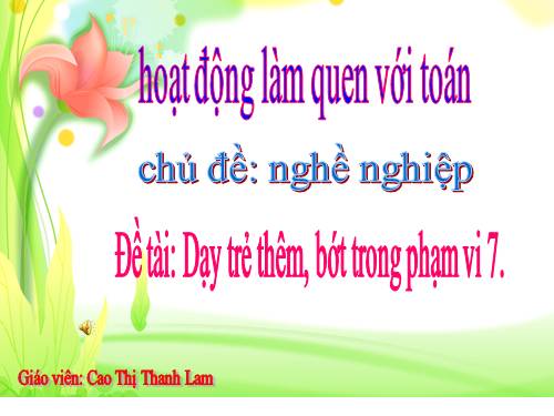 giáo án làm quen với toán thêm bớt hai nhóm đối tượng trong phạm vi 7