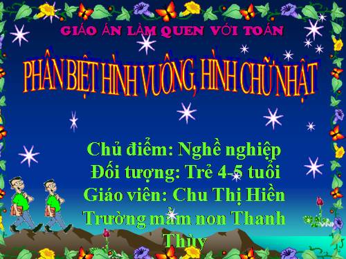 giao an toan: Phân biệt hình vuông, hình chữ nhật