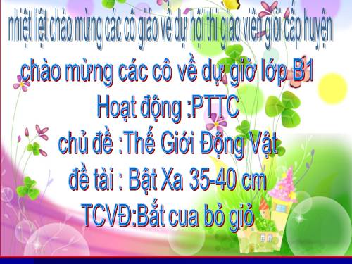 Bài dự thi giáo viên dạy giỏi CSTĐ chủ đề Động vật của cô Phương