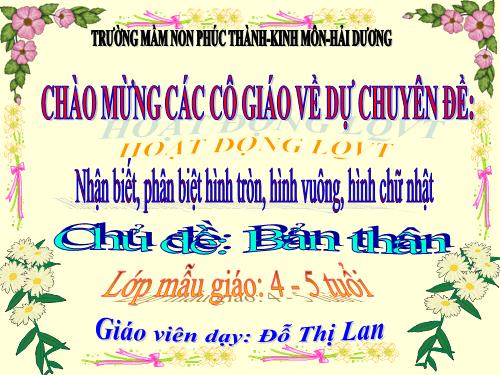 Nhận biết phân biệt Hình vuông, hình tròn, Hình chữ nhật