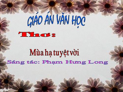 Tho: Mua ha tuyet voi