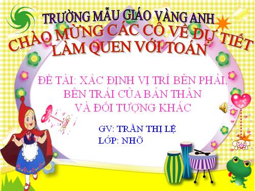 Toán: Xác định bên phải, bên trái của bản thân,đối tượng khác