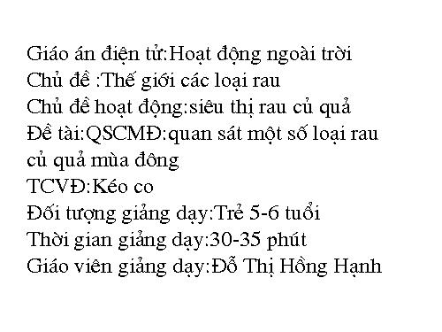 hoạt động ngoài trời