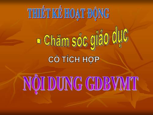 nội dung giáo dục bảo vệ môi trướng