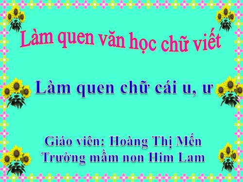 CHỮ U, Ư