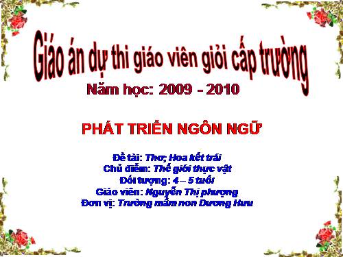 Hoa kết trái