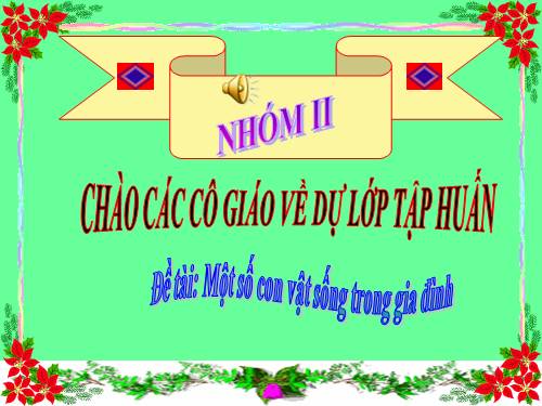 KPKH: CĐ: Những con vật nuôi trong GĐ