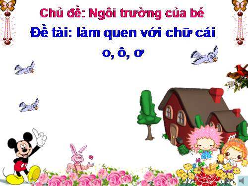 Chữ cái O, Ô, Ơ