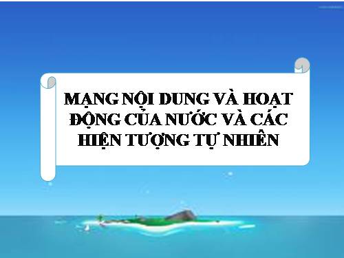 MẠNG HOẠT ĐỘNG VÀ NỘI DUNG NƯỚC VÀ HIỆN TƯỢNG TỰ NHIÊN - ĐH SP HÀ NỘI