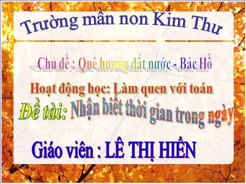 Nhận biết thời gian trong ngày