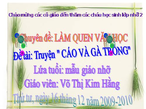 LQVH- Chuyện "Cáo và gà trống"