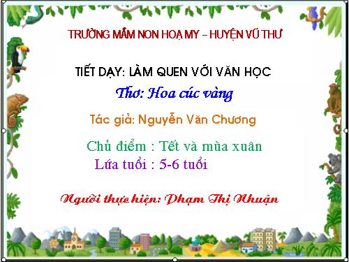 Bài Thơ Hoa cúc Vàng