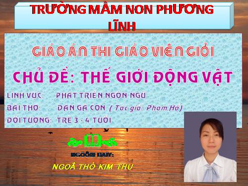 phát triển ngôn ngữ, bài thơ ĐÀN GÀ CON