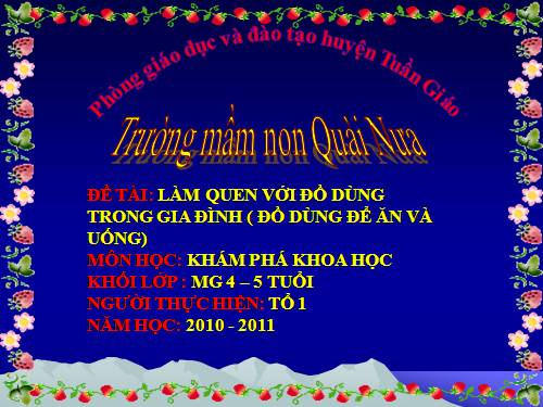 giáo án tìm hiểu về một số đồ dùng trong gia đình