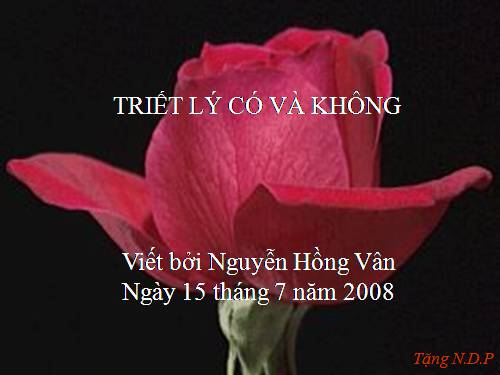 Triết lý có và không.