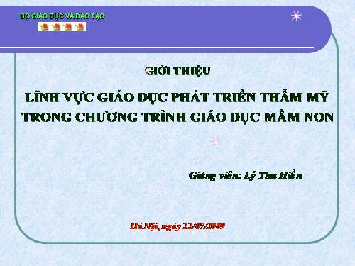 TÀI LIỆU BỒI DƯỠNG CỦA VỤ- PHÁT TRIỂN thẫm mĩ