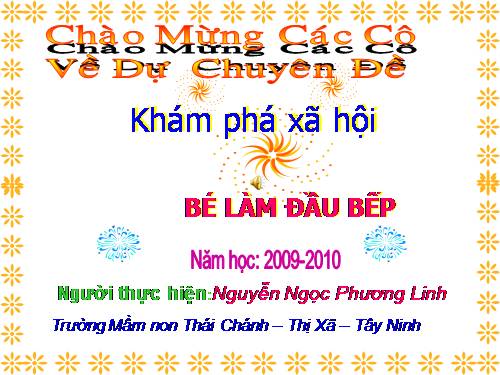 giáo án chuyên đề: " Đầu bếp"
