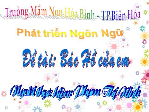 giáo án Thơ Bác Hồ kính yêu