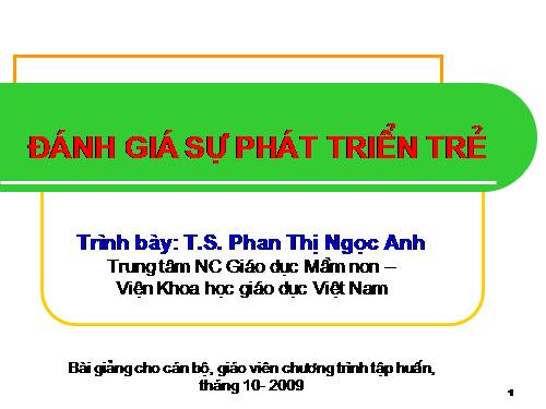 Đánh giá sự phát triển của trẻ