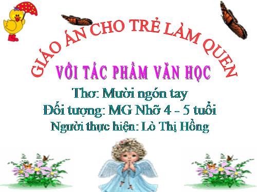 GIÁO ÁN THƠ MƯỜI NGÓN TAY