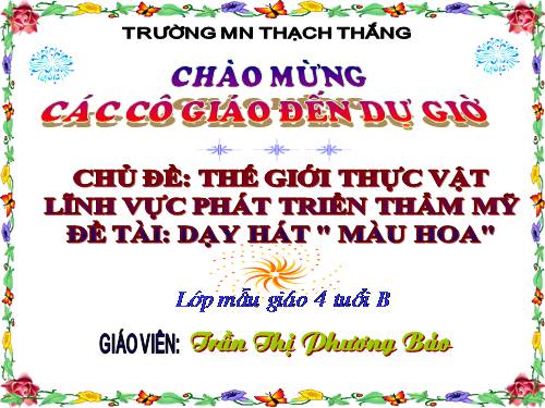 dạy hát bài màu hoa