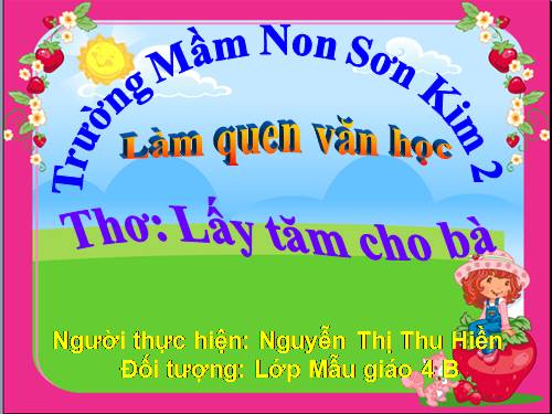 thơ lấy tăm cho bà