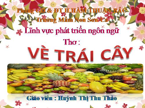 Thơ : Vè Trái cây