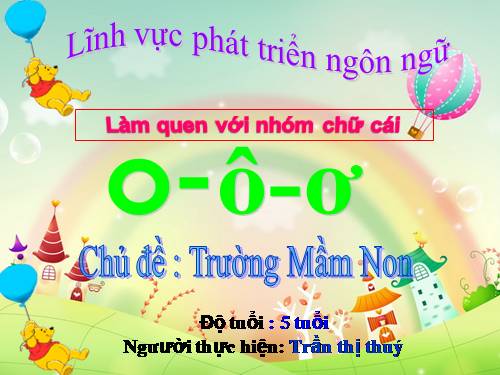 làm quen với chử cái o ô ơ