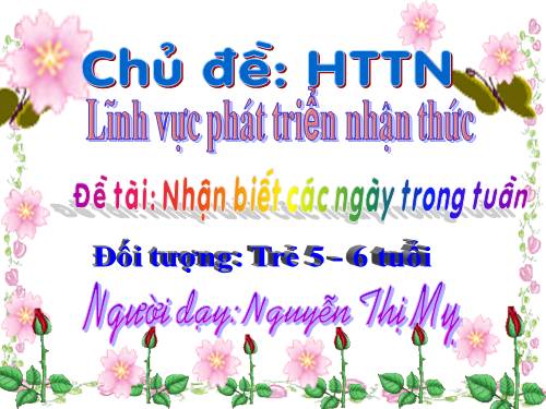 Nhận biết các ngày trong tuần