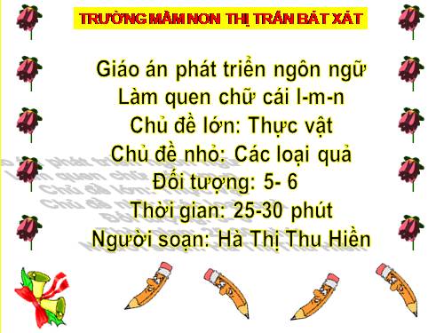 Làm quen chữ cái l,m,n