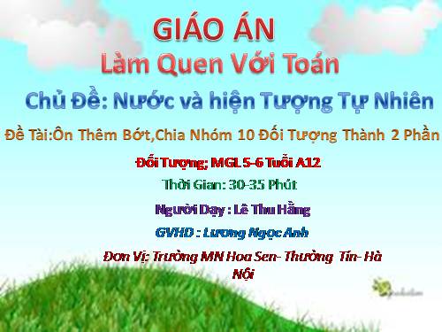 chia 10 đối tượng thành 2 phần