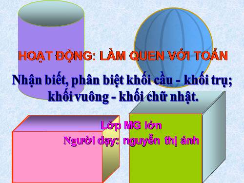 Đề tài: Nhận biết, phân biệt khối cầu-khối trụ-khối vuông- khối chử nhật