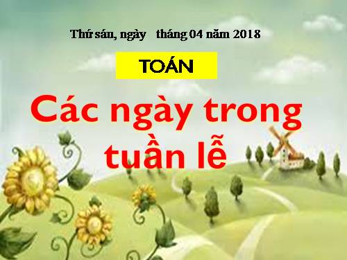 Các ngày trong tuần lễ