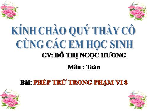 Phép trừ trong phạm vi 8