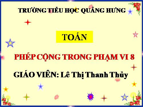 Phép cộng trong phạm vi 8