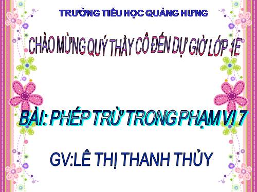 Phép trừ trong phạm vi 7