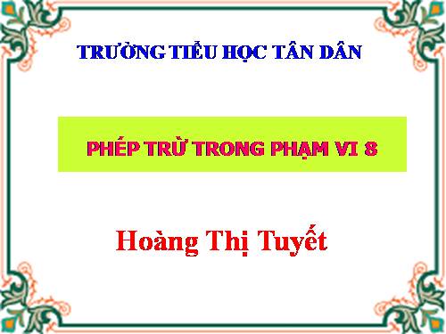 Phép trừ trong phạm vi 8