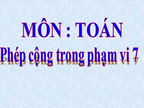 Phép cộng trong phạm vi 7