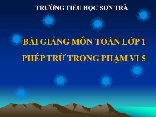 Phép trừ trong phạm vi 5