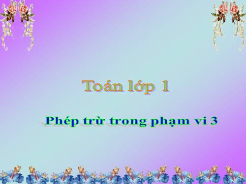 Phép trừ trong phạm vi 3