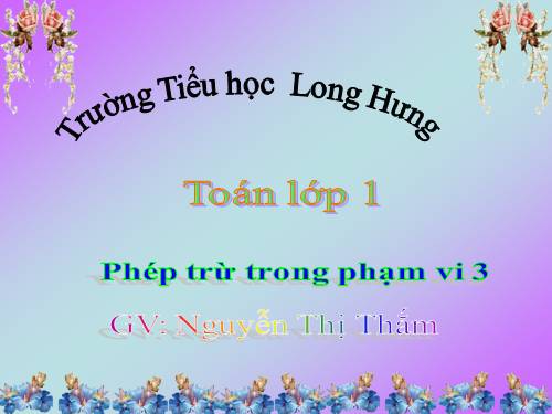 Phép trừ trong phạm vi 3