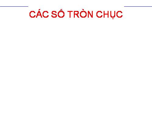 Các số tròn chục