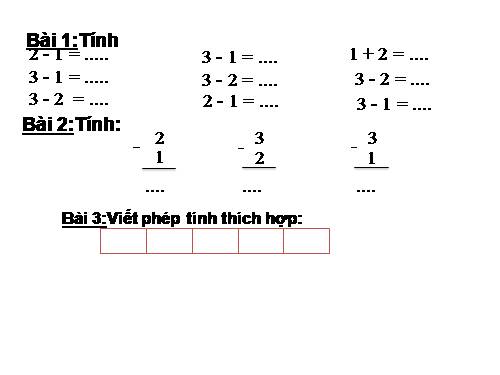 Phép trừ trong phạm vi 3